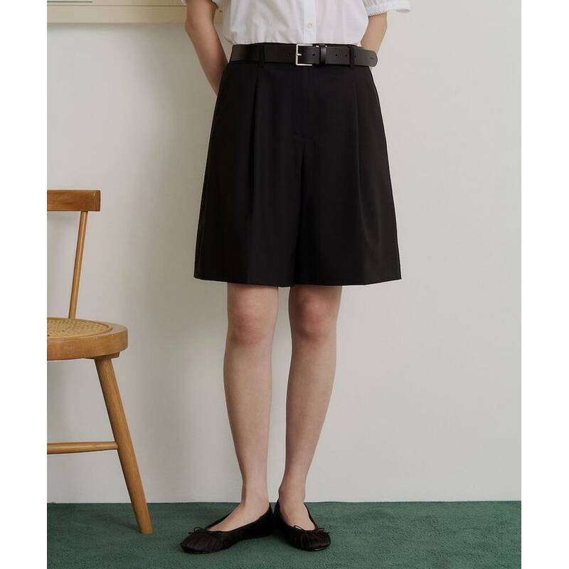 BEANPOLE LADIES ウール混紡ショートパンツ ブラック (BF6425C345) BF6425C345 406174