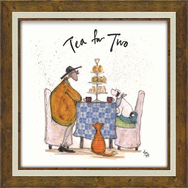 ユーパワー サム/トフト Gel加工 アートフレーム スクエア/Mサイズ 「みんなでお茶」