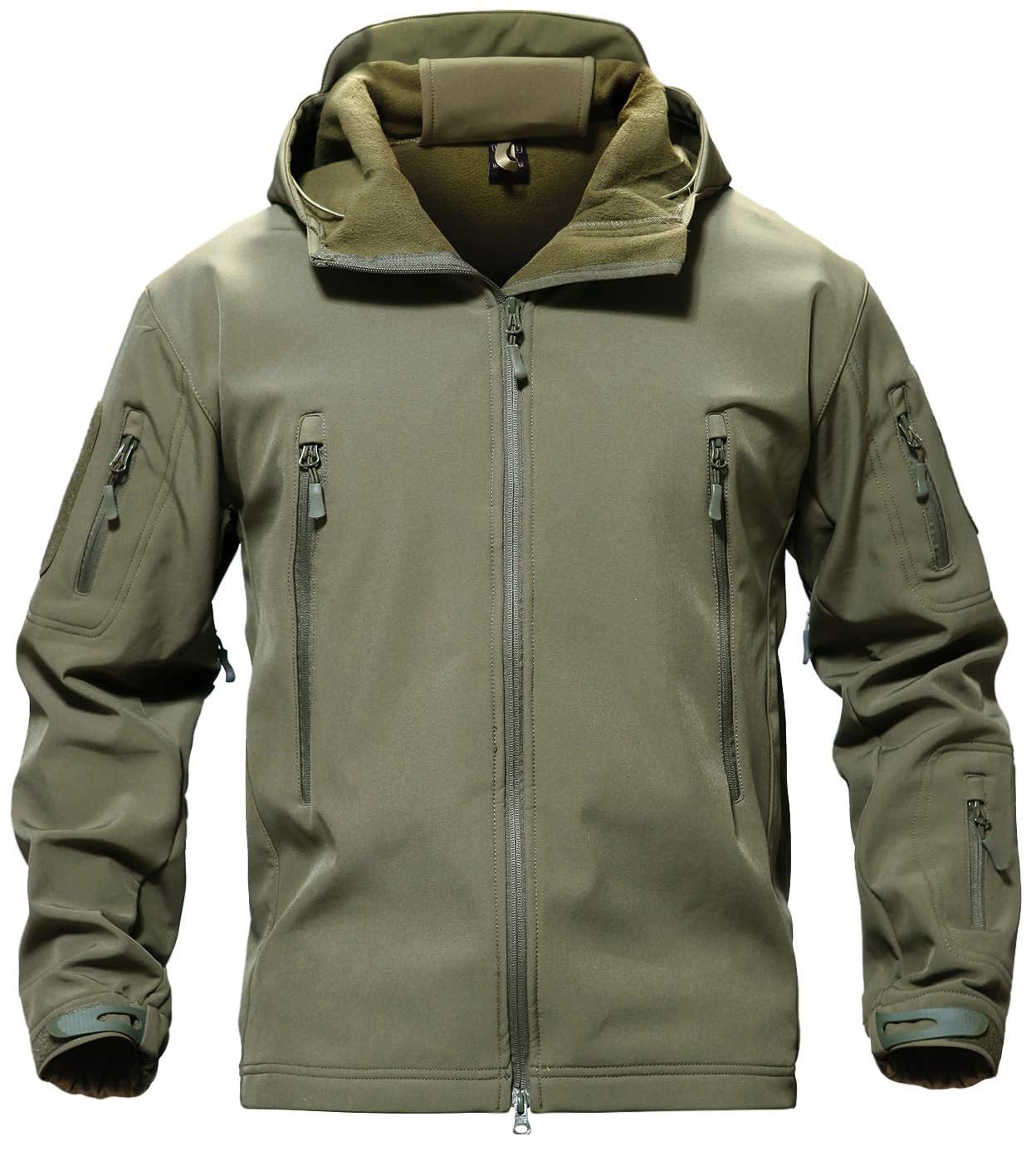 [TACVASEN] メンズ ジャケット 大きいサイズ 冬アウター フリース ジャケット 登山 防寒シャケット 大きいサイズ 保温 撥水 OD XL