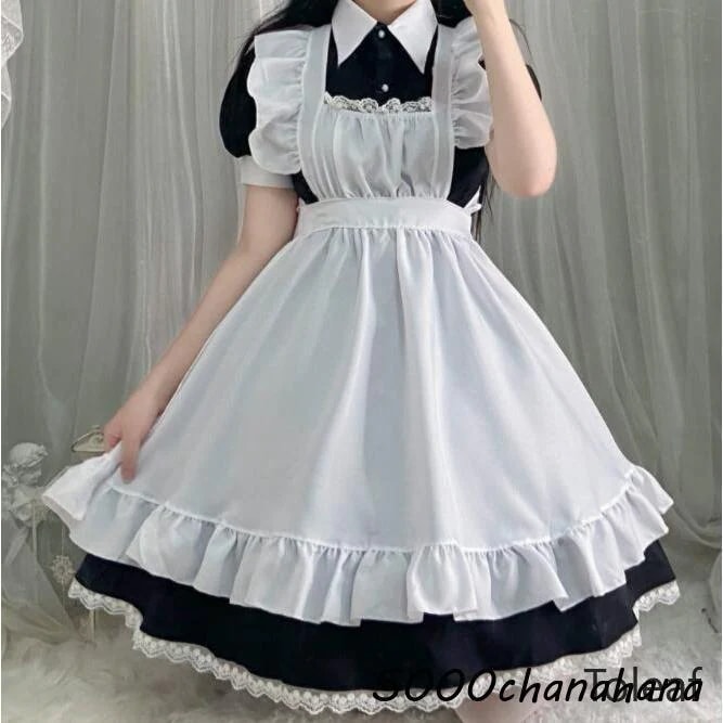 可愛い レディース ウェイトレス コスチューム 喫茶店 コス ショート丈 コスチューム コスプレ衣装 ワンピース エプロン 膝丈 [本日のセール]メイド服 半袖 メイド