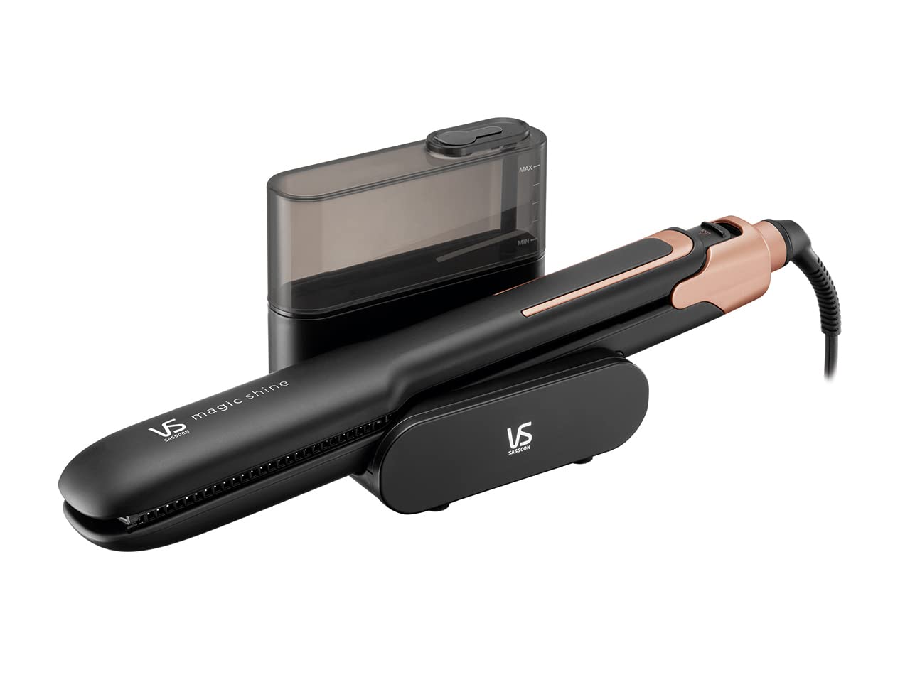 ヴィダルサスーン(Vidal Sassoon) ストレート ヘアアイロン スチームステーション マジックシャイン 5段階温度調節 給水タンク ブラック VSS-9900/KJ