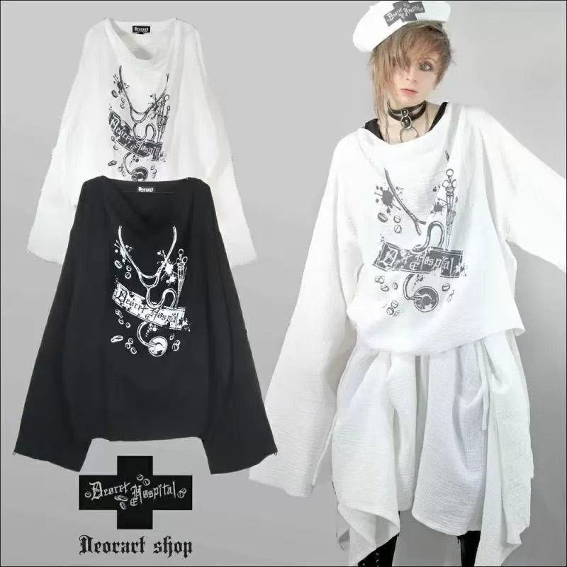 長袖ｔシャツ レディース オーバーサイズ 地雷系 量産型 病みかわいい ハロウィン コスプレ トップス カットソー ゆったり ロンT 韓国ファッション カジュアル ロングｔシャツ