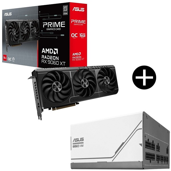 PRIME-RX9060XT-O16G PRIME グラフィックボード + AP-850G 電源ユニット セット