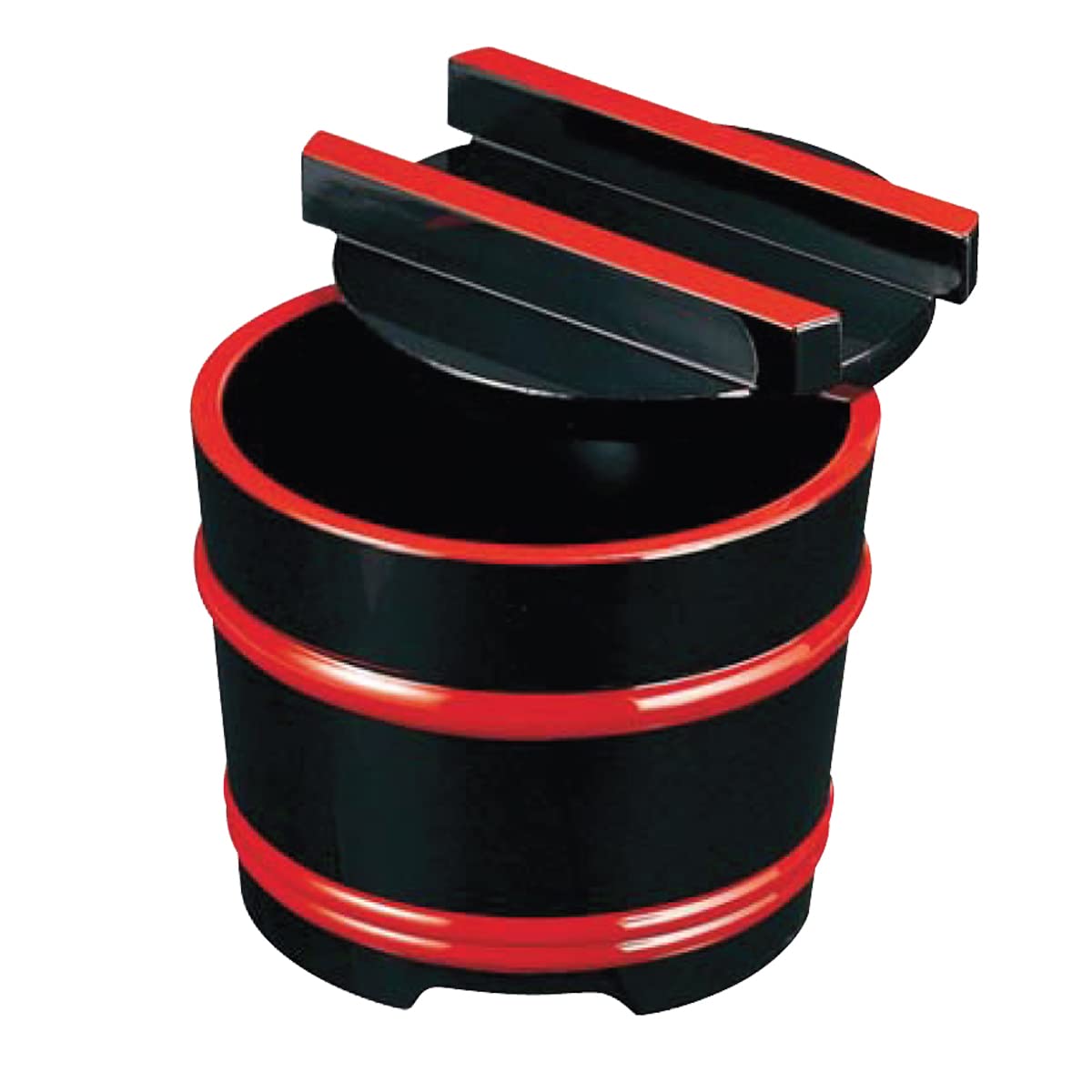 J-kitchens 釜上げ うどん 器 黒に朱ひも φ16.5×16cm 日本製