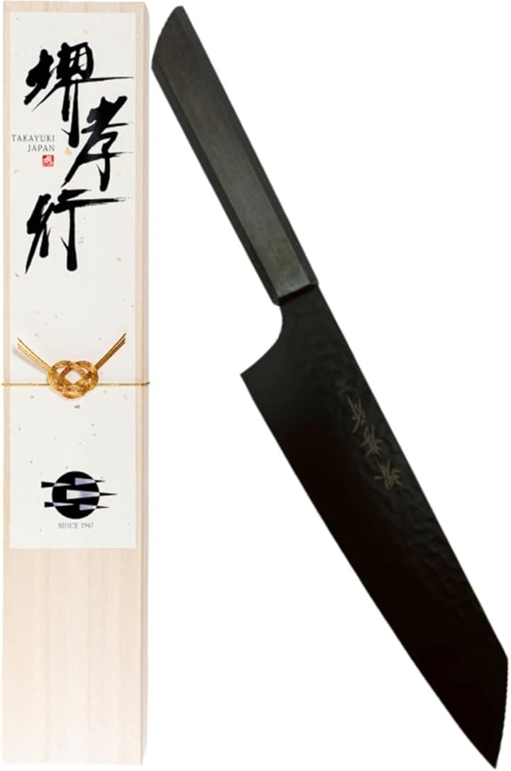 堺孝行 プロの料理人が愛用する包丁ブランド 朗黒 剣型 牛刀 190mm V金10号 vg10 万能包丁 青木刃物製作所 型番r19004