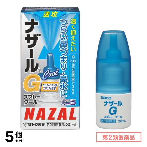 第２類医薬品 ナザールGスプレークール 鼻炎用点鼻薬 30mL 5個セット