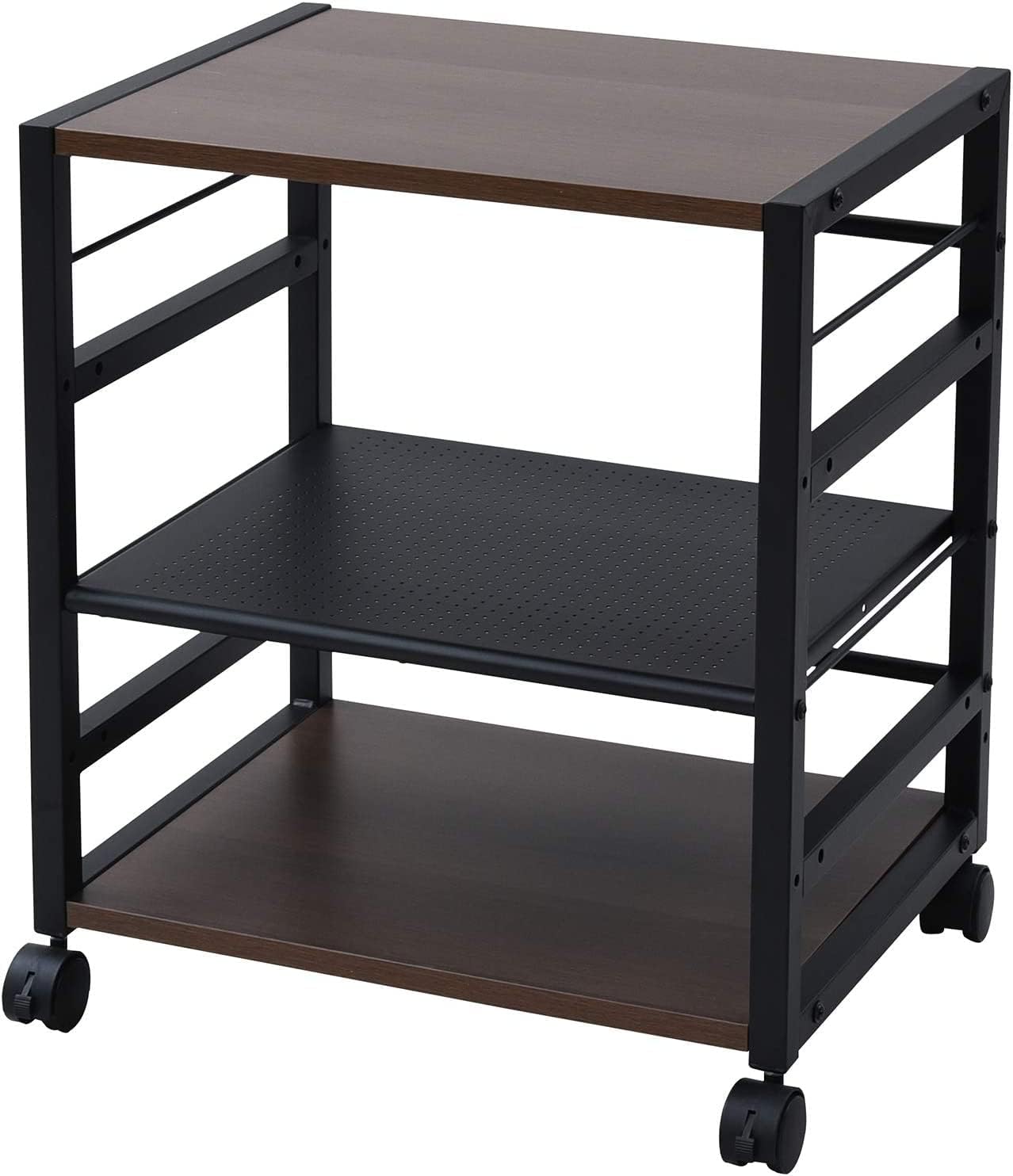 山善(YAMAZEN) デスク サイドワゴン 幅53×奥行40×高さ63cm A4対応 キャスター付き 天板・棚板高さ調節可能 組立品 ココアブラウン NNGS-3R(CCB/BK) 6,115円