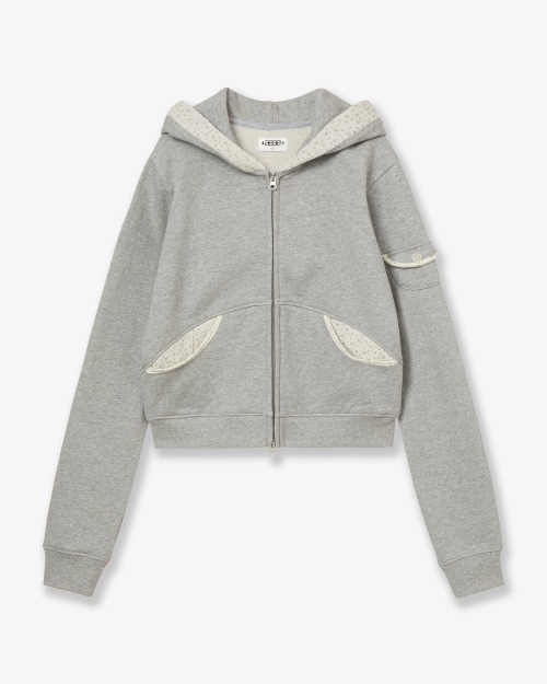 【AEAE】 ROUND POCKET HOODIE ZIP UP [MELANGE GREY] 正規品
