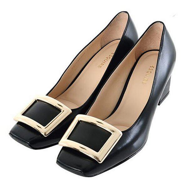 女性スクエアトゥパンプス 4CM(EQCSHP508BK) (P003746441)