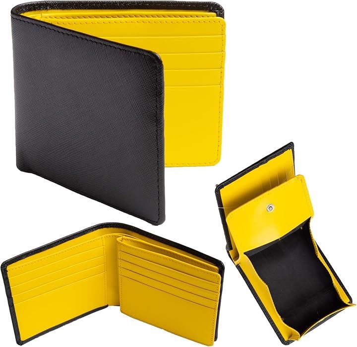 財布 メンズ 2つ折り BOX型小銭入れ 二つ折り メンズ財布 本革 大容量 カード 二つ折り財布(４．イエロー) 4,826円
