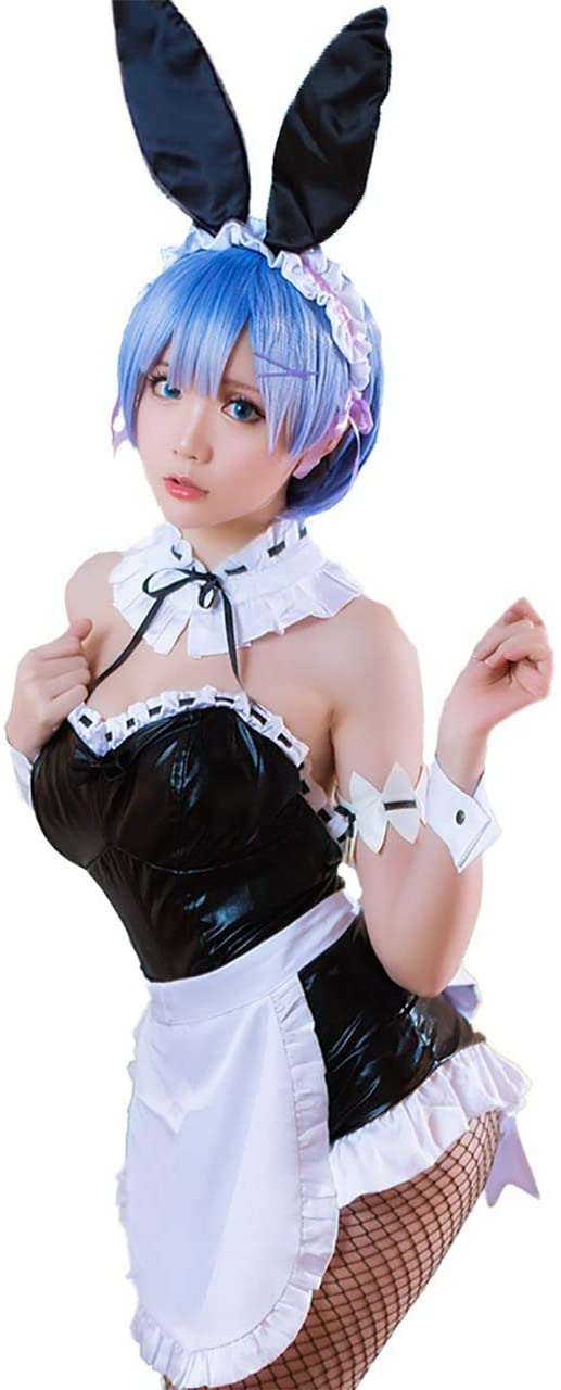 ウィッグ付き Re:ゼロから始める異世界生活 レム コスプレ リゼロ ハロウィン バニーガール メイ
