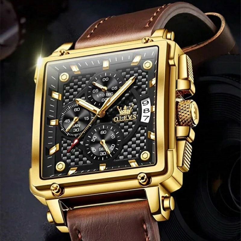 高級 男性用クォーツ防水発光腕時計 デイト クロノグラフファッション レトロ メンズウォッチ仕事や休日のプレゼントに最適