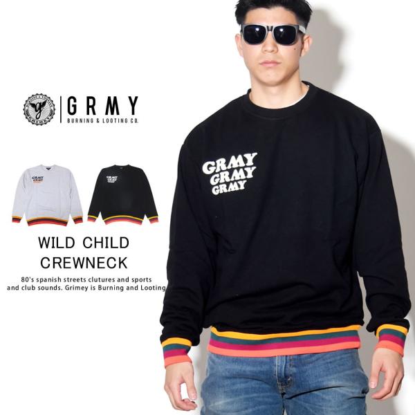 グライミー GRIMEY トレーナー メンズ 裏毛スウェット WILD CHILD CREWNECK