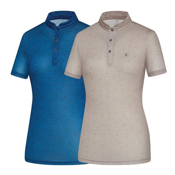 女性夏メッシュジップアップ半袖Tシャツルーパス(女) KTT4859W