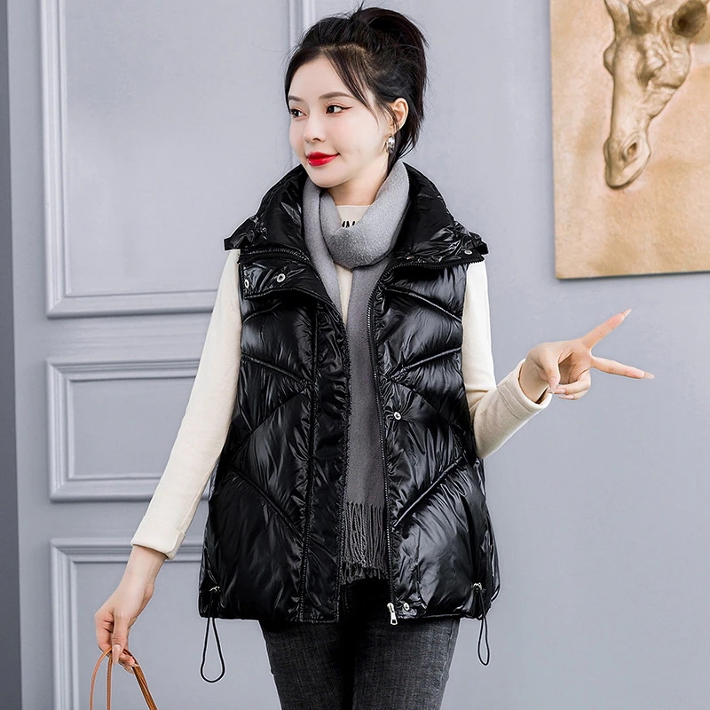 ダウンベスト レディース ベスト 秋冬 中綿入り 中綿ベスト ダウンジャケット アウター 防寒 あたっか 暖かい 軽量 ノースリーブ ダウンコート トップス