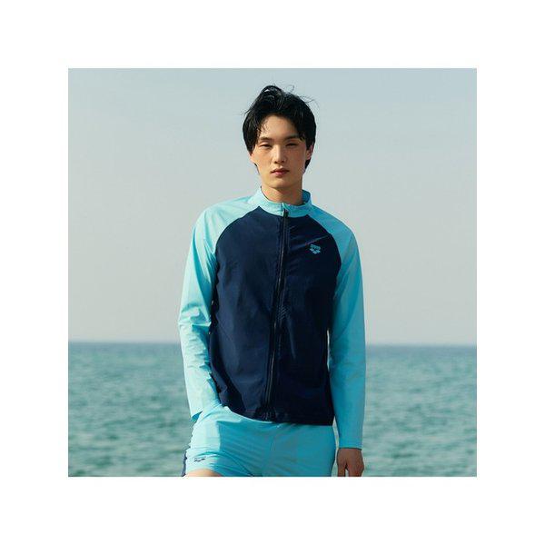 キャンプ レギュラーフィット ジップアップ ラッシュガード A5BM1PR08ABL