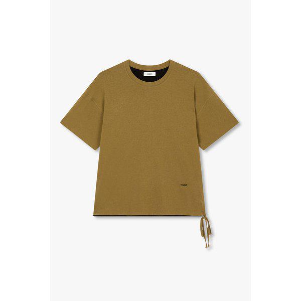 二重配色ストリングディテール半袖Tシャツ(9106222217AR)