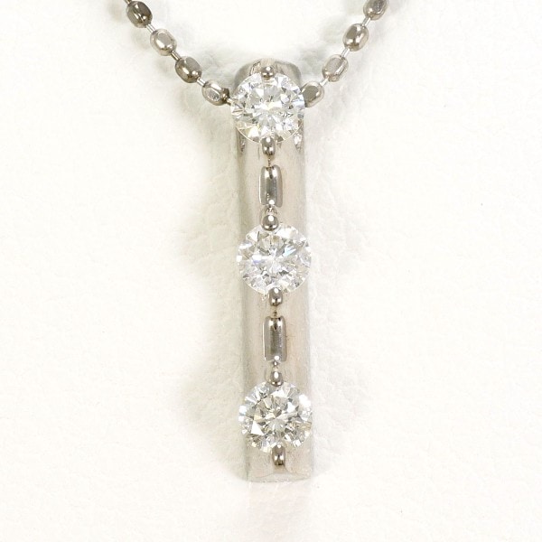 セイレーンアズーロ K10WG ネックレス ダイヤ 0.21 約2.0g ジュエリー 中古