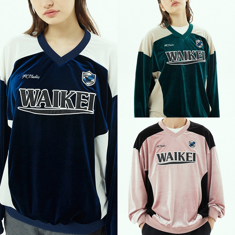 [VERIVERY CIX 着用] Velvet uniform jersey tshirts 3色 韓国 アイドル 長袖 トレーナー 大きいサイズ レディース メンズ