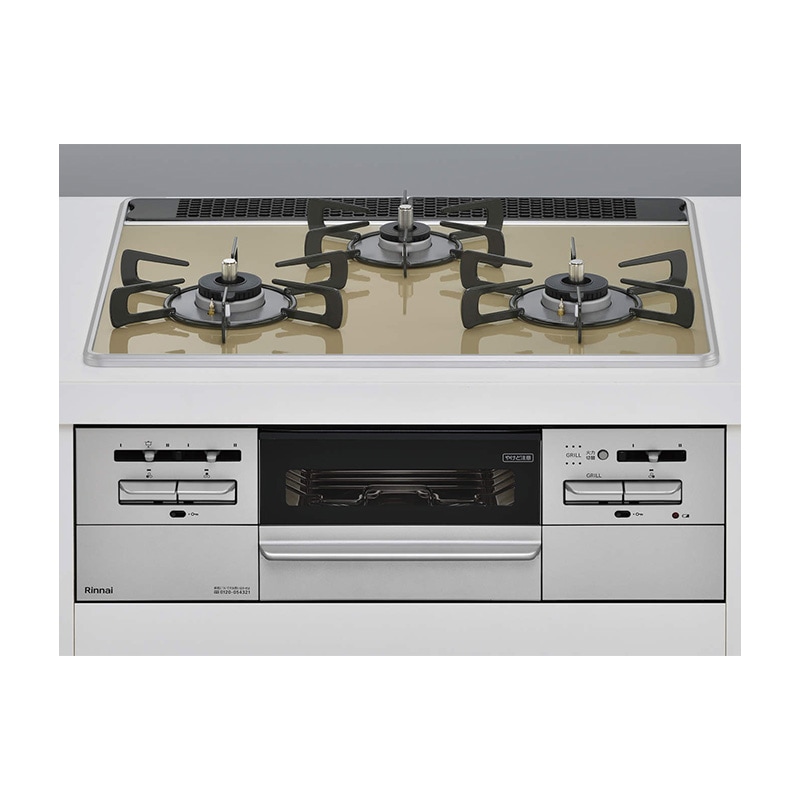 ビルトインコンロ マイトーン 3口コンロ パールクリスタル 水無し両面焼き 幅60cm 都市ガス 13A RX31W35P42DGAW-13A