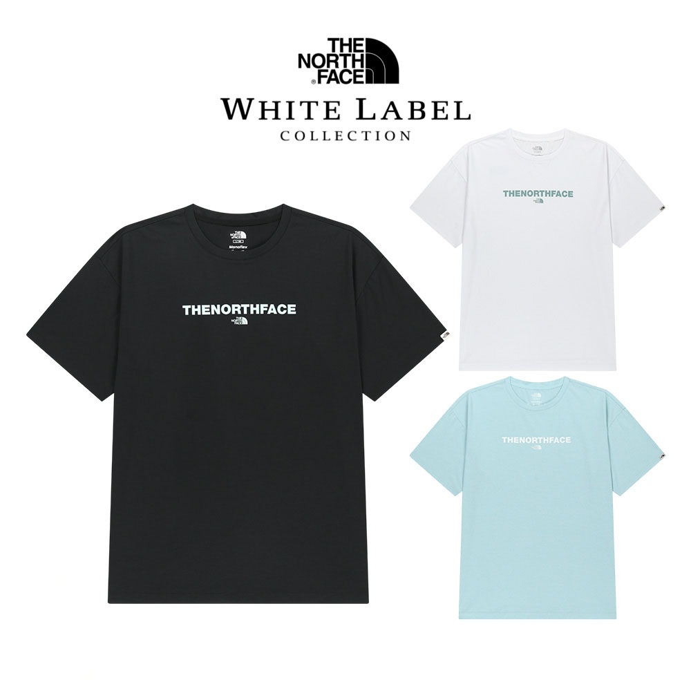 LOGO S/S R/TEE WHITE LABEL 半袖 ラウンドネック ルーズフィット ベーシック カジュアル トップス 男女兼用 NT7US27J NT7US27K