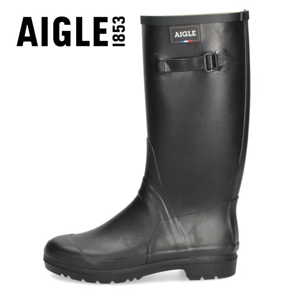 エーグル レディース レインブーツ 長靴 AIGLE セサックレディー ラバーブーツ ノワール ブラック 黒 ロング丈 防水 ZZF3646