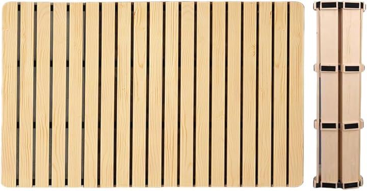 極厚３cm すのこベッド 折りたたみベッド マット ロール式ベッド 木製 コンパクト ベッドフレーム 滑り止め付き キャンプマット(ベージュ, セミダブル 120x200x3cm)