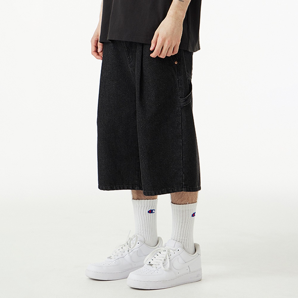 Bermuda Carpenter Denim Shorts_Black