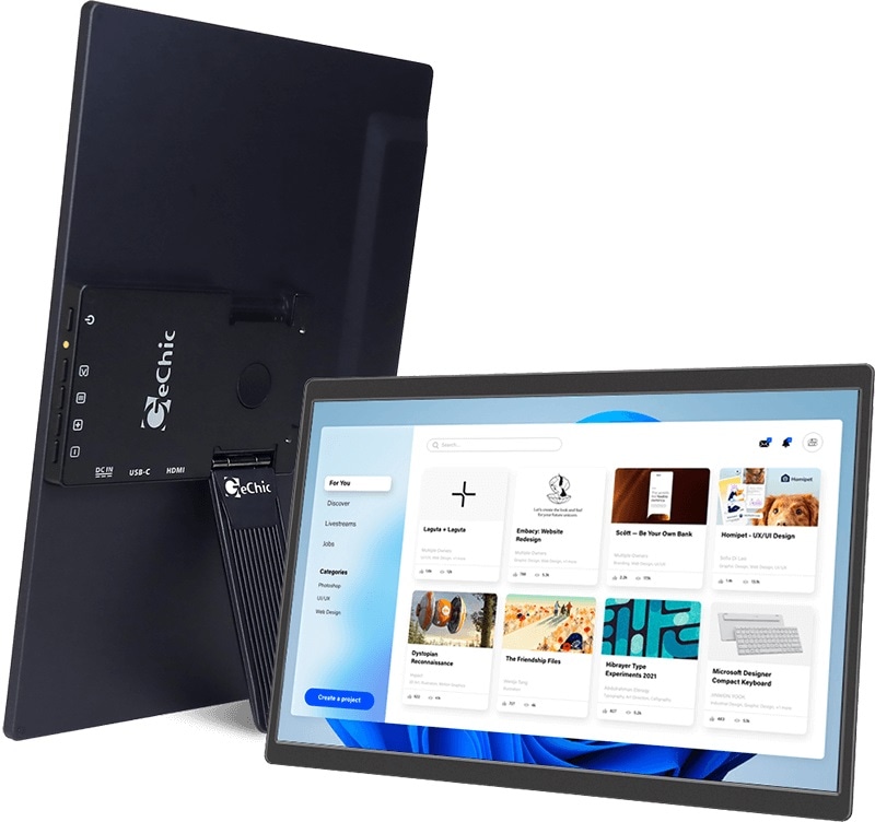GeChicゲシック モバイル液晶ディスプレイ(14型/HFS/WUXGA 1920×1200/12.5ms/microHDMI/USB Type-C)(ブラック) ONLAPM141E