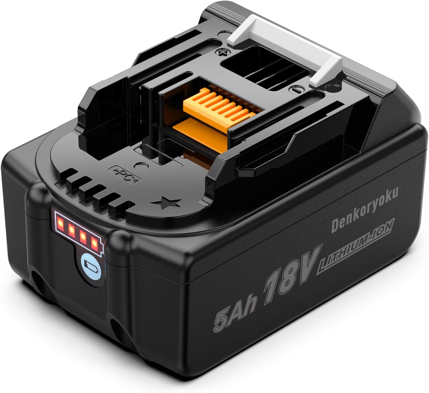 [Denkoryoku] マキタ 互換 バッテリー 18V 5.0Ah 高出力・大容量 残量表示 全保護基板 PSE認証済 リチウムイオンバッテリー BL1860B対応DIY・現場作業に最適単品