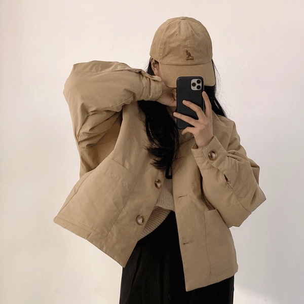 栗頭ダウンジャケットジャンパーショートダウン