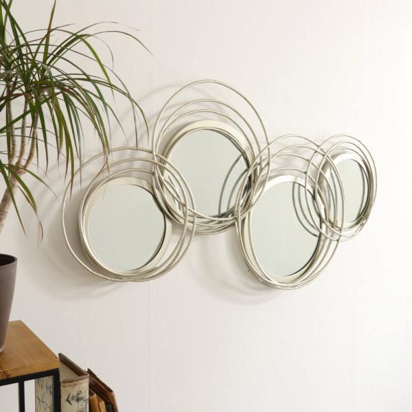 壁掛け 飾り ウォールデコレーション ミラー 鏡 モダンアート ナチュラル アンティーク アイアン ボタニカル 570x1010mm