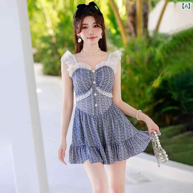 水着 ワンピース スイムウェア 体型カバー スイミング 海水浴 ビーチ プール ビーチスポーツ 夏 速乾 おしゃれ 洋服見え レディース