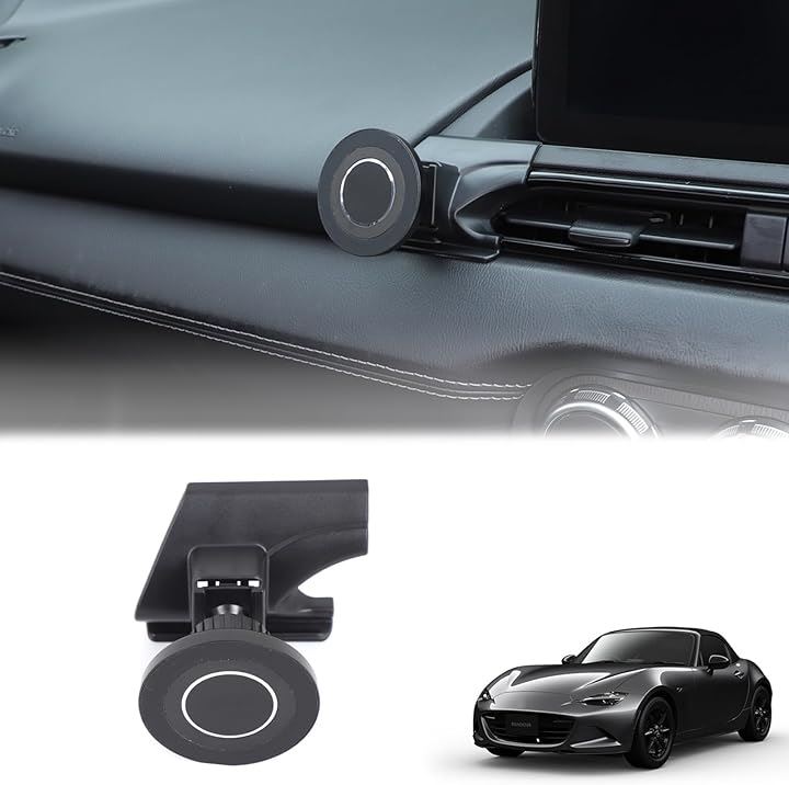 新型 マツダ ロードスター ND スマホホルダー スマートフォンホルダー 車載ホルダー スマホスタンド 携帯 回転クリップ スイッチ(マグネット型)