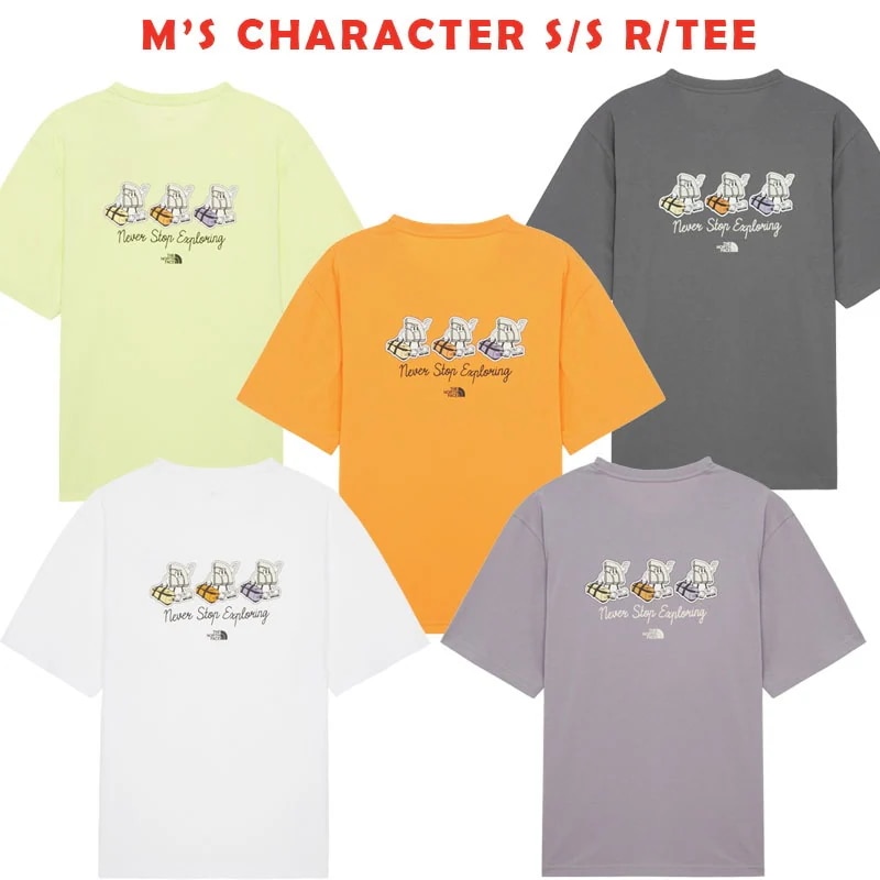 韓国正規品保証 関税負担なしNT7UR09A M’S CHARACTER SS RTEEデイリー 基本 着装 男子 女子 人気 韓国 ファッション 男女共用 アウトドア