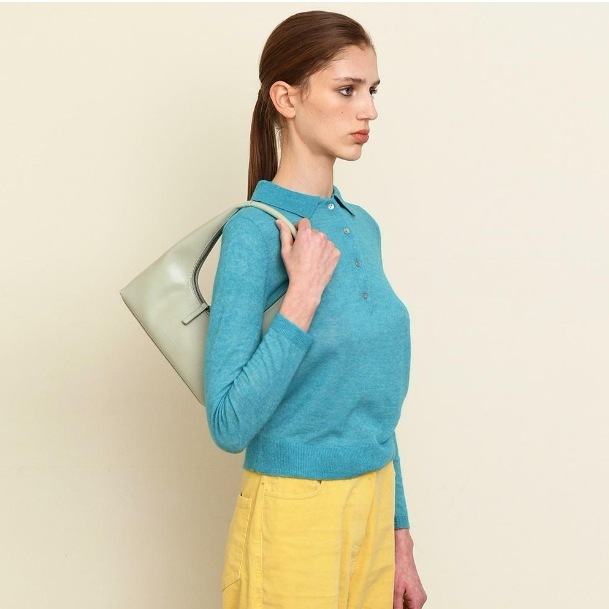 【MARGESHERWOOD】 HOBO SHOULDER : PISTACHIO CRINKLE