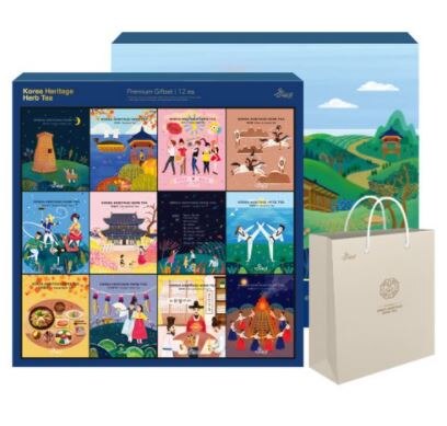 アルムドレ 韓国の伝統茶12種ギフトセット+ショッピングバッグ