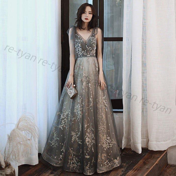 演奏会用ロングドレス パーティードレス可愛い 大きいサイズ ウエディングドレス 二次会 花嫁 30代40代 撮影用 発表会 姫系 カラードレス プリンセスライン