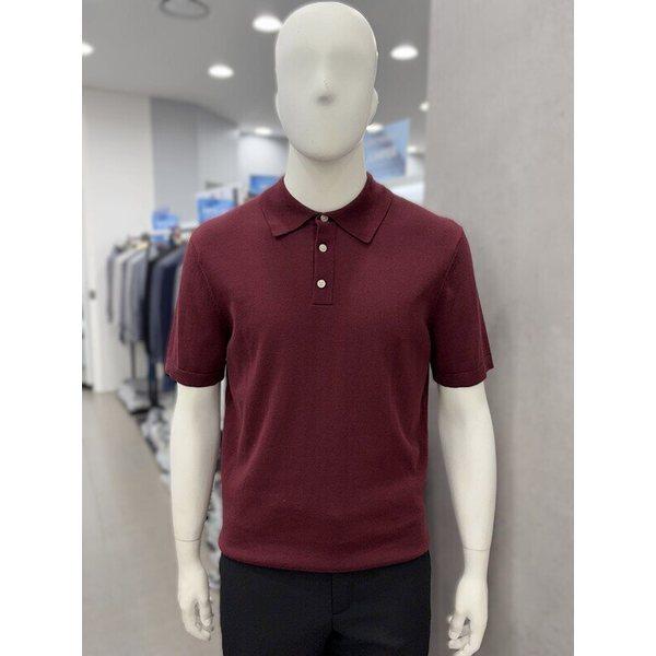 メンズ夏半袖ウォッシャブルコットン100％ポロカラーネックニットトップTシャツ5色択1_JK