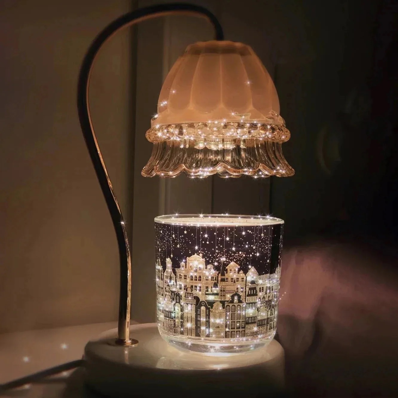 [3日出荷]キャンドルウォーマー 間接照明 5 大理石ベース 外観デザイン特許 PSE認証 キャンドルランプ