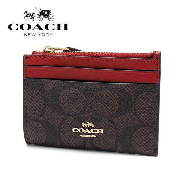 代引き手数料無料 コーチ 1 ブラウン シグネチャー 財布 purse coin COACH レディース コインケース コインケース