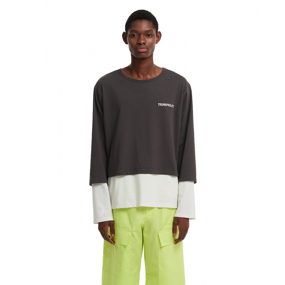 TRUNK PROJECT 88 レイヤード長袖Tシャツ_グレー 8,322円