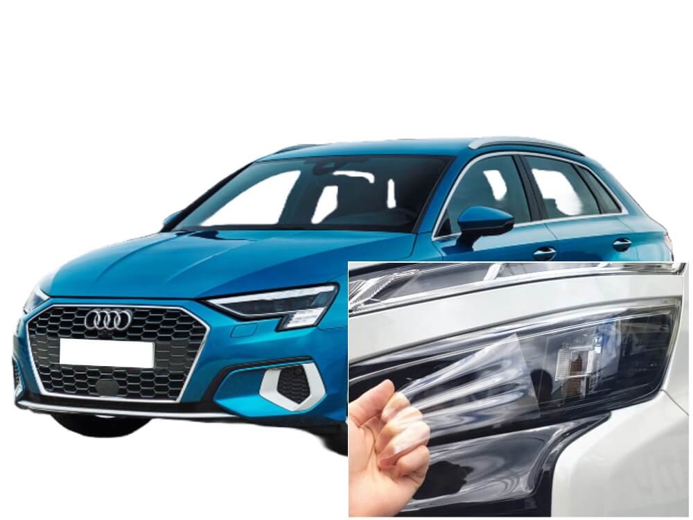 ヘッドライトプロテクションフィルム (アウディ A3 スポーツバック) 車種専用 カット済み 左右セット ヘッドライト保護