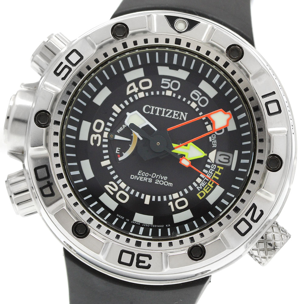 シチズン CITIZEN J250-S092191/BN2021-03E プロマスター アクアランド200ｍ デイト ソーラー メンズ 良品 _962167【中古】