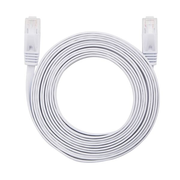 （まとめ） LANケーブル フラット CAT6 5m 白 AS-CAPC014 (×10セット)