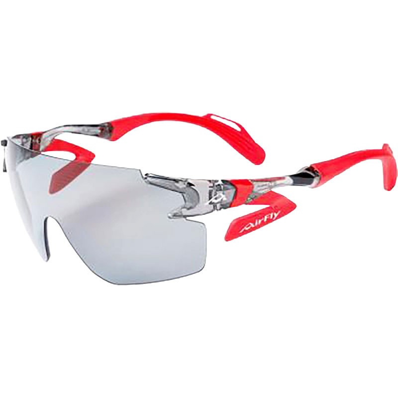 Airfly エアフライ 鼻パッドがないスポーツサングラスAF-302 C-1クリアグレーWP偏光グレーワイドプロテクトレンズ装着 マルチスポーツ サングラス (af302c1wp)