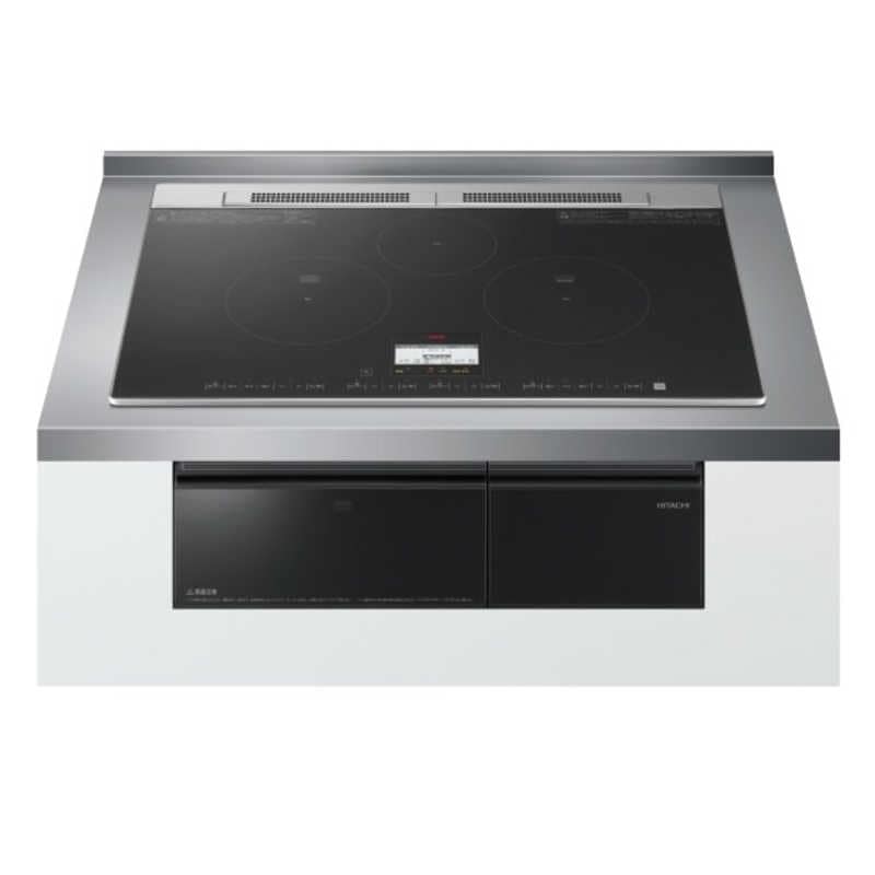 日立　HITACHI　ビルトインIHクッキングヒーター N8ATシリーズ [75cm幅 3口IH] ブラック(宅配商品)　HT-N8AKTWF