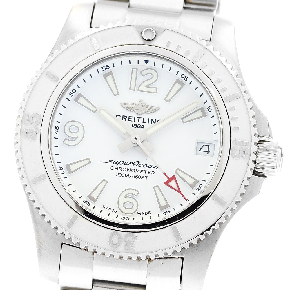 ブライトリング BREITLING A17316 スーパーオーシャン 36 デイト 自動巻き ボーイズ 良品 箱・保証書付き_897266【中古】
