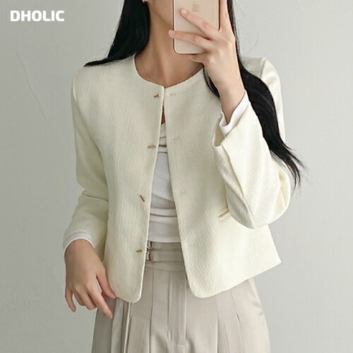 [メガ割りSALE]ゴールドバーボタンツイードジャケット・p683945