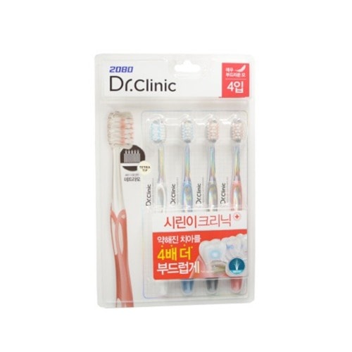 2080 닥터크리닉 시린이 칫솔 4개입 치아 잇몸 구강관리 부드러운 꼼꼼하게 세정